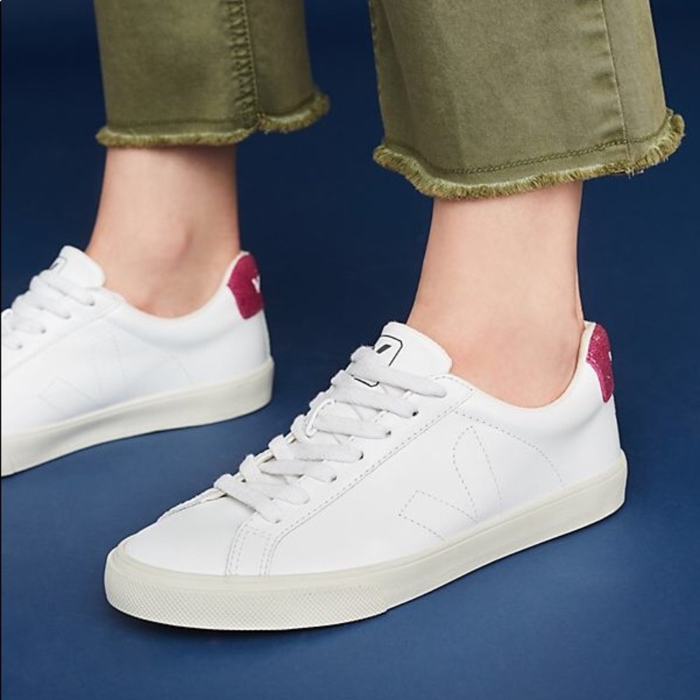 Veja Campo Sneakers- White and Pink Women's size 8